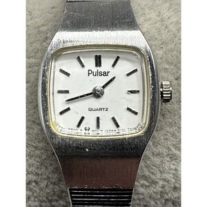 Pulsar‎ V230-5500 Ladies Watch New Battery 15MM 6.5" Silver Tone E73